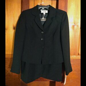 Le Suit Black Polka Dot Jacket and Skirt Set NWT